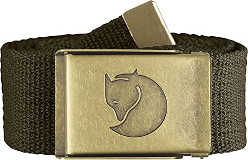 Fjällräven Herren Gürtel Canvas Brass Belt G rtel, Dark Olive, Einheitsgröße EU