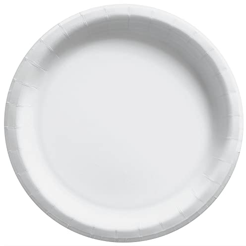 Frosty White Round Paper Plates - 8.5 (Pack Of 20) - Perfect For Parties, Celebrations & Picnics