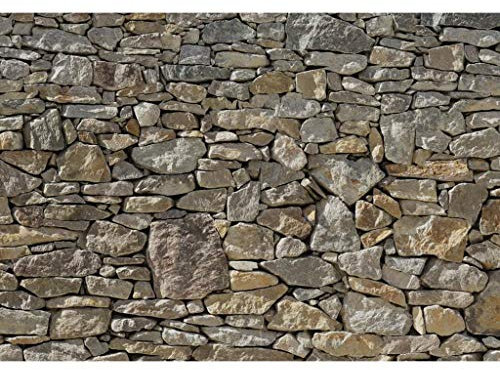 Komar Steinmauer Fototapete STONE WALL | 368 x 254 cm | Tapete, Steinwand, Steinoptik | 8-727