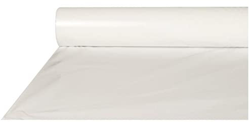 Papstar Tischdecke / Tischtuchrolle weiß (1 Stück), aus LDPE Folie, 50 x 0.8 m, abwaschbar, robust, feuchtigkeitsresistent, für Haushalt oder Feierlichkeiten, #10589