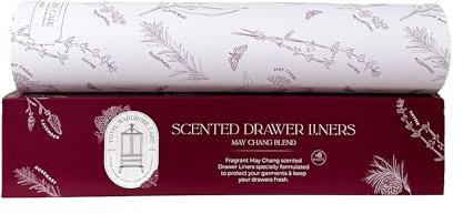 Total Wardrobe Care 8x Scented Drawer Liners. Lavender, Patchouli, May Chang Natural Essential Oils Blend Fragrance. Anti Moth Paper Sheet Mat For Clothes Drawers And Shelves