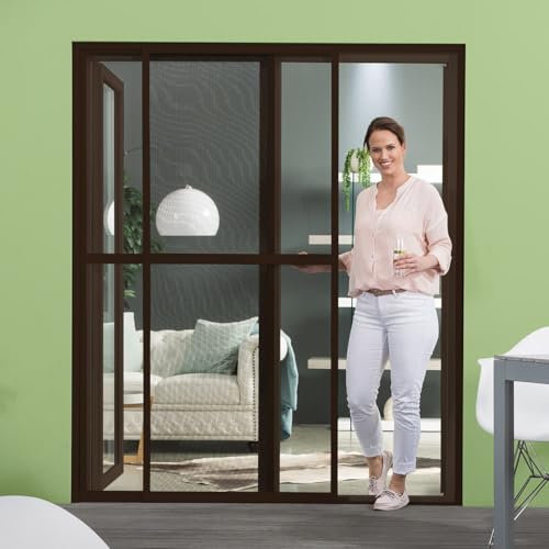 empasa Insektenschutz Doppelschiebetür 'XXL' Schiebetür Fliegengitter Tür, individuell kürzbar, Größe 240 x 240 cm