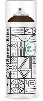 SPRAY.BIKE Fahrrad Lackspray - espressobraun Matt (LONDON- Brick Lane) in 400 ml Spraydose - KEINE GRUNDIERUNG notwendig - Fahrrad Lack, Sprühlack, Acryllack, Lack Spray