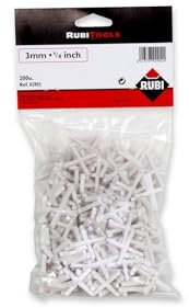 RUBI | Tile Spacers for the Correct Placement of Tiles | Quality Base Material | 3 mm Tile Spacers | WHITE TILE SPACERS 1/8 (3 MM.) -(B200 U.) (Packaging may vary )