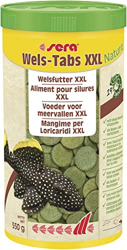 sera Pleco Tabs XL 1.000 ml (550 g) | Boden- BZW. Hafttabletten für größere Aquarium Welse & Bodenfische | 19% natürliches Spirulina unterstützt Verdauung & Gesundheit | Wasserfreundlich & formstabil