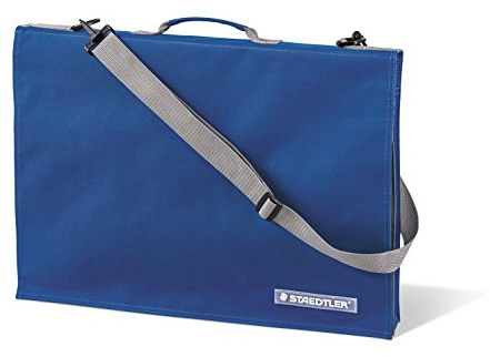 Staedtler LR 661 13 Zeichenplattentasche (mit Griff, DIN A3, wasserabweisend, strapazierfähiges Nylon, verstellbarer Schultergurt, integrierte Handytasche), blau