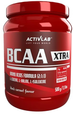 Activlab BCAA Xtra INSTANT 500g Schwarze Johannisbeere – Aminosäuren 2:1:1, 5000mg BCAA, 3,5g Glutamin, vor und nach dem Training, Muskelregeneration, 50 Portionen