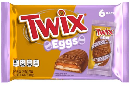 TWIX Eggs Milk Chocolate Caramel Candy Bars Easter Basket Stuffers, 6 Ct Pack