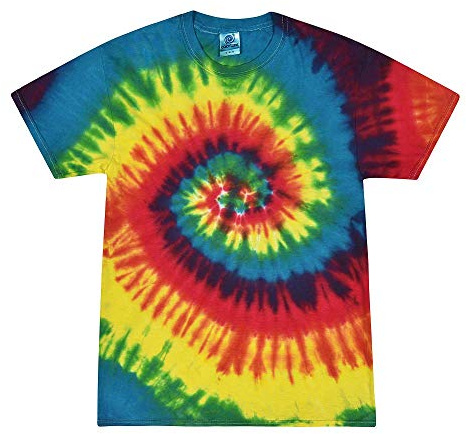 Colortone Camiseta Batik Unisex 'Swirl' | Camiseta Hippie Hombre Camiseta Hippie Mujer S - 5XL con Diferentes Estampados | Ropa Flower Power Mujer y Hombre de algodón | Rainbow, XL