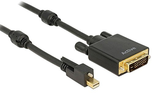 Delock 83726 Kabel mini Displayport 1.2 Stecker mit Schraube auf DVI Stecker 4K Aktiv 2 m schwarz