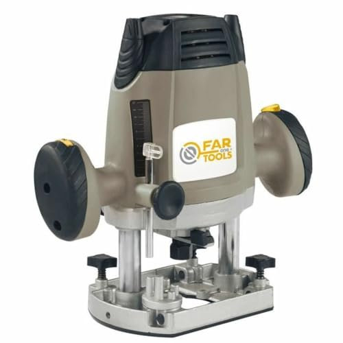 Fartools One Défonceuse électrique 1200W,mandrin de Ø6/8mm, capacité de coupe maxi 48mm, vitesse variable 9000-30000tr/min, réglage micrométrique