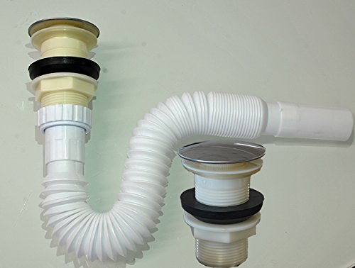 Flexibel Siphon Ablaufgarnitur Pop Up Ablaufventil Abfluss Ablauf Waschbecken