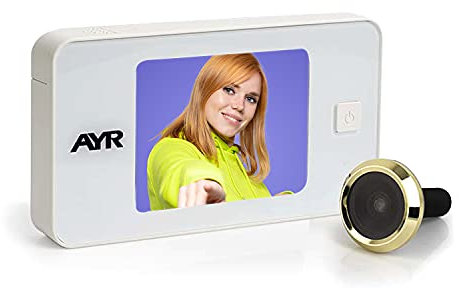 AYR Digital Peephole 752. Different finishes That adapt to The aesthetics of your door, White/Brass