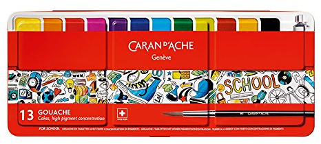 Caran d' ache Gouache Akvarell Box, Merhfarbig, 16 enhet (1-pack)