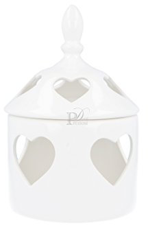 Hervit Contenitore Porcellana Traforato Cuore (Grande)