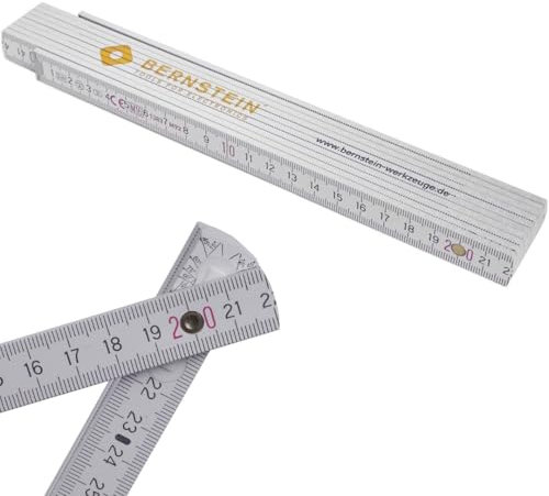 BERNSTEIN Zollstock 2 Meter | Buchenholz | Gliedermaßstab 2m | Meterstab mit Winkelmessfunktion