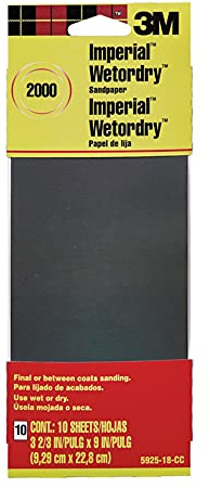 3M 7,6 cm x 22,9 cm. Schleifpapier, Körnung 2000, 10 Blatt
