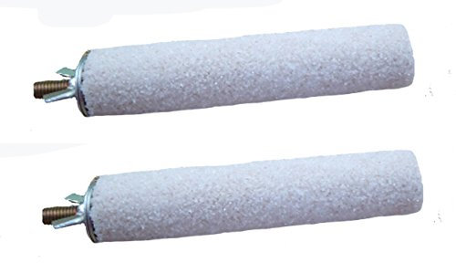 Markenlos 2er Set Sitzstangen 13 cm für Vögel, Krallenpflege - Holzfarben, Holz, Metall