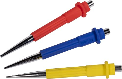 Roughneck ROU31177 - Set di 3 punzoni per unghie in cromo-vanadio, con impugnature codificate a colori da 0,8, 1,5, 2,5 mm