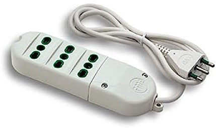 Fanton 41010 Multipresa Bipasso 3 Prese Bipasso Italiane 2P+T 16A con Cavo 3G1, Bianca, 1.5 m