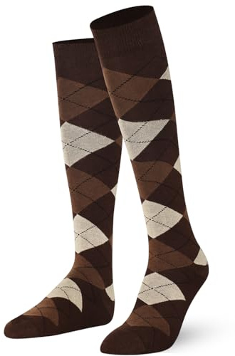 Mysocks Hommes Femmes Genou Haute Chaussettes Argyle