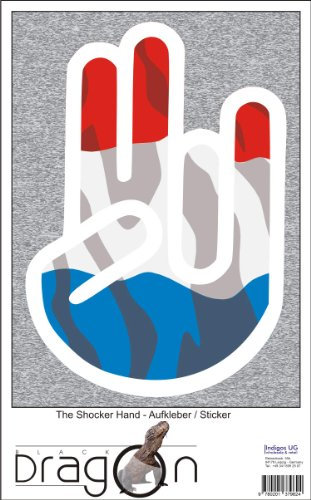 INDIGOS UG The Shocker Hand - Aufkleber/AUTOAUFKLEBER - Decal Sticker 15cm außenklebend - weiß Umriss mit Fahne/Flagge - Luxembourg-Luxemburg