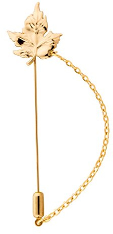 Knighthood Broche dorée avec chaîne à revers suspendue Chemise à clous Insigne doré Manteau Robe cadeau Chemise de fête Collier Accessoires Broche pour hommes, Cotton, laiton