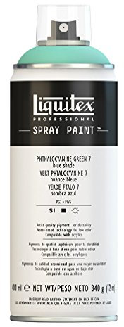 Liquitex 4457317 Professional Acryl Spraydose 400ml – Phthalogrün Blauton Nr. 7 – Lichtecht, frostbeständig, mattes Finish, für Innen- & Außenbereich
