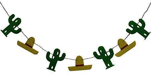 musykrafties : Tissu Cactus et Cowboy Guirlande Bannière pour Wild West Desert Décoration de fête