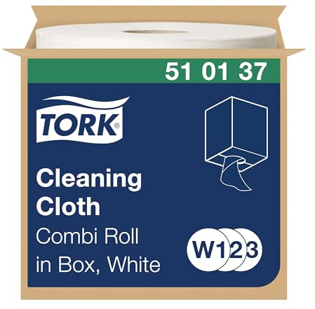 Tork Cleaning Cloth White W1/2/3, Repeated Use, 1 x 400 Cloths, 510137