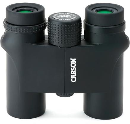 Carson 10x25 Standard Fernglas der Baureihe VP – absolut wasserdicht und unempfindlich gegen Beschlagen, 10x25mm Compact-Size