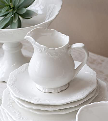 Milchkännchen Milchkanne kleine Kanne aus Porzellan weiß 'Provence' 250 ml