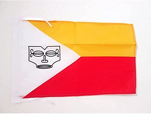 Drapeau Iles Marquises 45x30cm - PAVILLON polynésien - France 30 x 45 cm haute qualité - AZ FLAG | Usage intérieur et extérieur Drapeau décoratif polynésien coutures doubles et bords renforcés