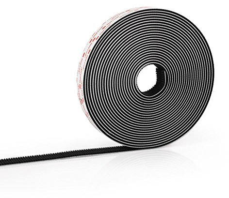3M SJ3550 Dual Lock Klettband, Klebeband, Kleber, Klett, 10 m Rolle, Schwarz, RACEFOXX