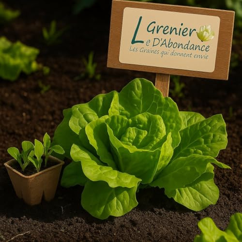 500 Graines à semer - Le Grenier d'Abondance - LAITUE POMMEE de Printemps et d'été - Du bon Jardinier