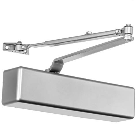 Dynasty Hardware Door Closer, Grade 1 Heavy Duty Commercial Hydraulic Closer, Self-Closing, Adjustable Spring Size 1-6, ADA Compliant, Surface Mount, Sprayed Aluminum, Series 8500
