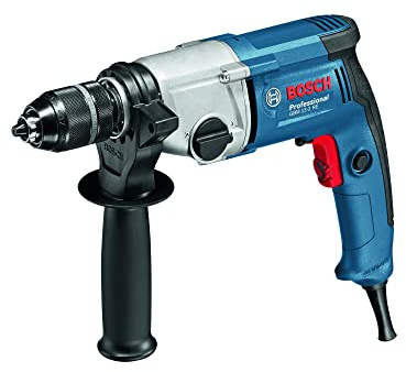 Bosch Professional 2-Geared Rotary Drill GBM 13-2 RE (240 V, Drilling of Holes in Steel of up to 13 mm, 2-Speed Gearbox, incl. Chuck, Depth Stop, Auxiliary Handle)