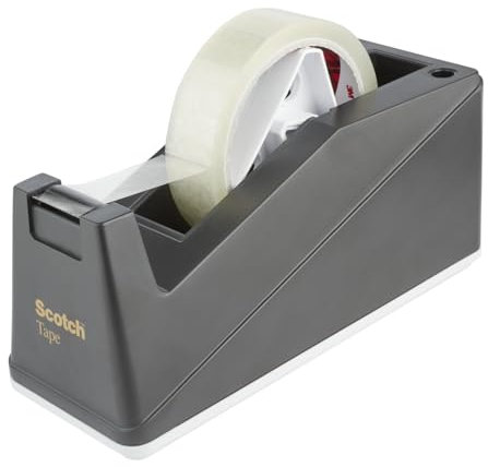 Scotch Tischabroller, Schwarz - Nachfüllbarer Klebebandabroller für Schule, Zuhause und Büro
