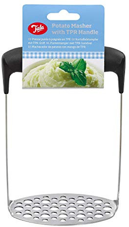 Tala Stainless Steel Potato Masher with Grip Handle, Ideal for mashing all food types with a grip handle for comfortable use, Silver, 8 x 11 x 18 cm