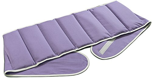 Coussin-ceinture aux graines de lin à sept compartiments avec fermeture à bande auto-agrippante - longueur environ 135cm - Coussin thermique XXL - Ceinture-bouillotte, mauve