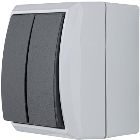REV AquaForm, Serienschalter, Feuchtraum IP44, einpolig, Aufputz, grau