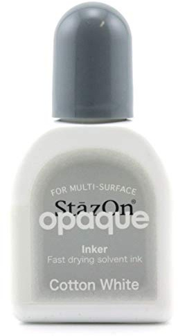 Staz-On Opaque Inker fast drying solvent ink for multi-surface cotton -White