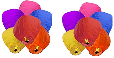 TEMPO DI SALDI 10 X Lanterna Volante per Feste Matrimoni Eventi Mini Mongolfiera Cinese 10 Pz