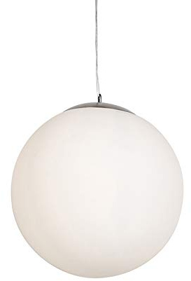 Qazqa Modern Pendelleuchte, Pendellampe - Ball Hl - Weiß, Rund, 50cm, Ideal als Wohnzimmerlampe