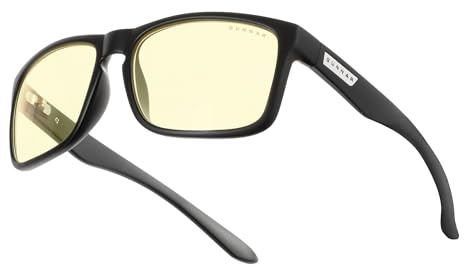 Gunnar Gaming and Computer Eyewear - Intercept, Frame Colour: Onyx, Lens Tint: Amber (Blocks 65% Blue Light & 100% UV Light) - Blue Light Blocking Glasses - Patented lens