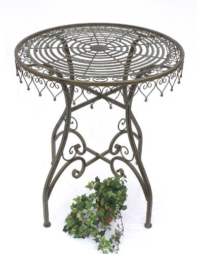 DanDiBo Bistrobord antik rund fällbord Malega 12184 bistrobord trädgårdsbord metall järnbord balkongbord vintage