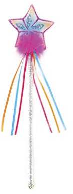 Creative Education Girls Glitter Rainbow Fairy Wand Magic Costume Prop, Pink
