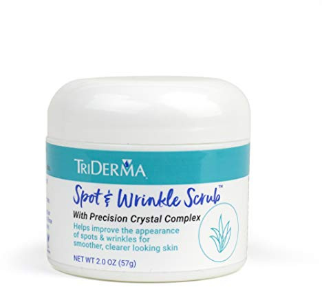 TriDerma Spot & Wrinkle Scrub for Face and Body, Microdermabrasion Gentle Exfoliator, 2 oz