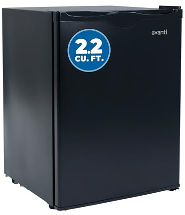 Avanti Mini Fridge for Home Office or Dorm, Auto Defrost with Reversible Door, Energy Star Rated, 2.2 Cu. Ft., Black