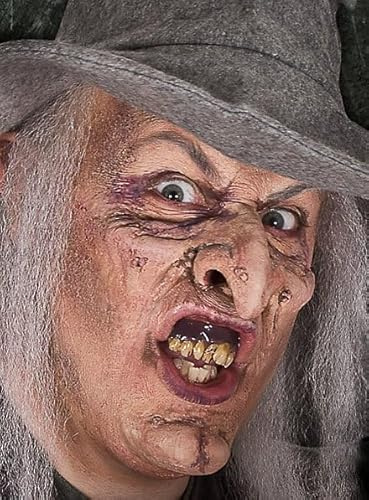 Maskworld Böse Hexe Teilmaske - Latexapplikation zum Ankleben mit Hautkleber - Kostüm-Zubehör für Halloween, Karneval & Horror-Party